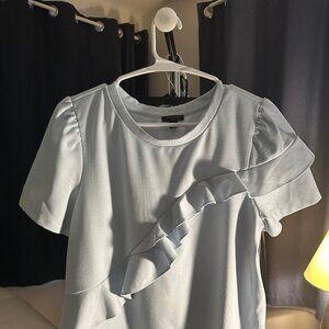 Ann Taylor Size Medium Petite Light Blue Dressy Top
